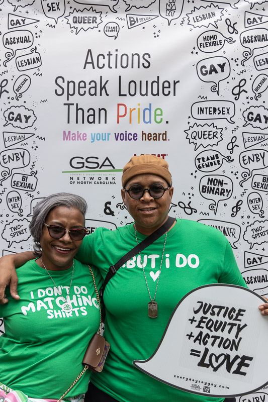 Portrait from the "Actions Speak Louder Than Pride" photo wall during Durham (North Carolina) Pride 2022 - an initiative from A Great Idea, a Care and Community Brand Communications Agency in support of the GSA Network of NC.